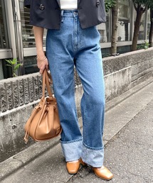 one after another NICE CLAUP | 折り返しストレートデニムパンツ(デニムパンツ)