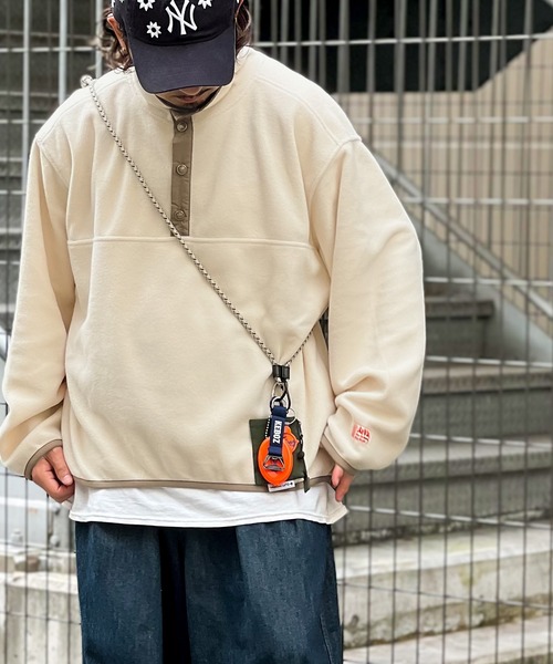 ジャケット フリース プルオーバー 3色 M-5XLsize 長袖 24zm785 セール】《JaVa ジャバ別注》古着風MIXコーデに。配色フリース