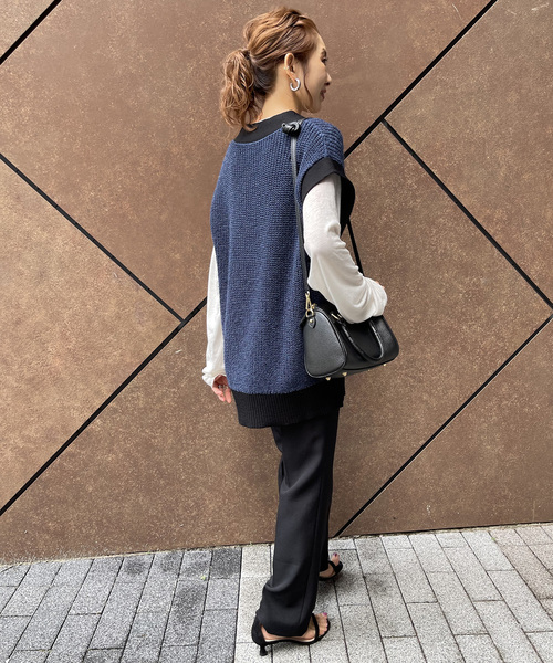 Spick & Span（スピックアンドスパン）の「ツイード ニットベスト（ベスト・レディース・ネイビー/サックスブルー・FREE）」の21枚目の写真