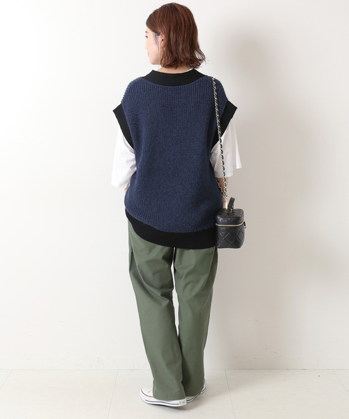 Spick & Span（スピックアンドスパン）の「ツイード ニットベスト（ベスト・レディース・ネイビー/サックスブルー・FREE）」の12枚目の写真