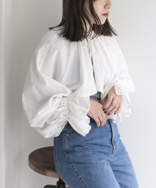 fredy emue（フレディエミュ）の「ボレロレースブラウス（シャツ/ブラウス・レディース・ブラック/オフホワイト・38）」の11枚目の写真