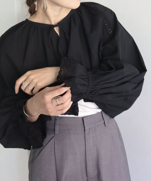 fredy emue（フレディエミュ）の「ボレロレースブラウス（シャツ/ブラウス・レディース・ブラック/オフホワイト・38）」の22枚目の写真