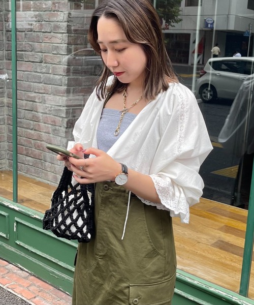 fredy emue（フレディエミュ）の「ボレロレースブラウス（シャツ/ブラウス・レディース・ブラック/オフホワイト・38）」の4枚目の写真