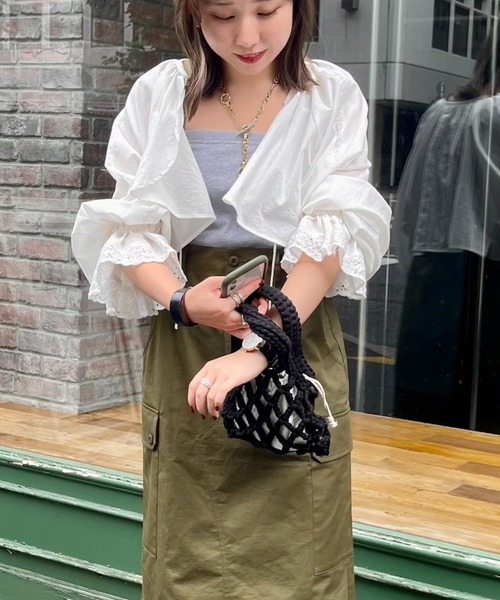 fredy emue（フレディエミュ）の「ボレロレースブラウス（シャツ/ブラウス・レディース・ブラック/オフホワイト・38）」の5枚目の写真