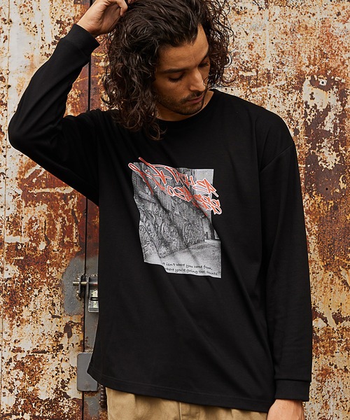 RATTLE TRAP(ラトルトラップ)の「グラフィックプリントロングTシャツ(Tシャツ/カットソー・メンズ・ホワイト/ブラック・S/M/L)」の8枚目の写真