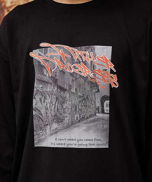 RATTLE TRAP(ラトルトラップ)の「グラフィックプリントロングTシャツ(Tシャツ/カットソー・メンズ・ホワイト/ブラック・S/M/L)」の9枚目の写真