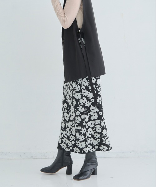 Shelly island（シェリーアイランド）の「【可愛くてストレスフリーな着心地】フラワージャガードニットスカート（スカート・レディース・ブラック/ライトブルー・M）」の15枚目の写真