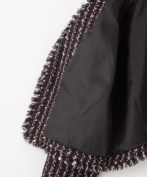 EMMEL REFINES（エメルリファインズ）の「＜EMMEL REFINES＞EM ツイード フリンジ ショート ジャケット（ノーカラージャケット・レディース・ネイビー/ダークグレー・FREE）」の13枚目の写真