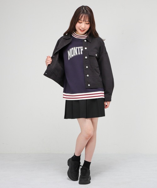 Honeys（ハニーズ）の「ゆるＧジャン（デニムジャケット・レディース・ブラック/インディゴブルー/ピンク/グリーン・M/L/S）」の5枚目の写真