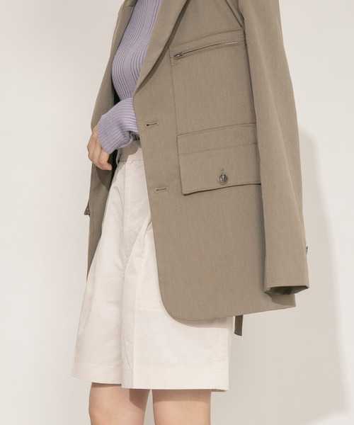 KBF（ケイビーエフ）の「ワンタックショートパンツ（その他パンツ・レディース・ライトベージュ/カーキ/グレー系その他/ブラック・ONE）」の9枚目の写真