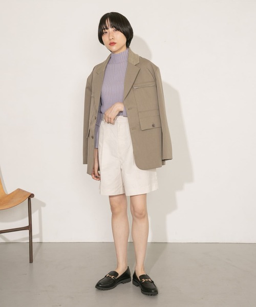 KBF（ケイビーエフ）の「ワンタックショートパンツ（その他パンツ・レディース・ライトベージュ/カーキ/グレー系その他/ブラック・ONE）」の10枚目の写真