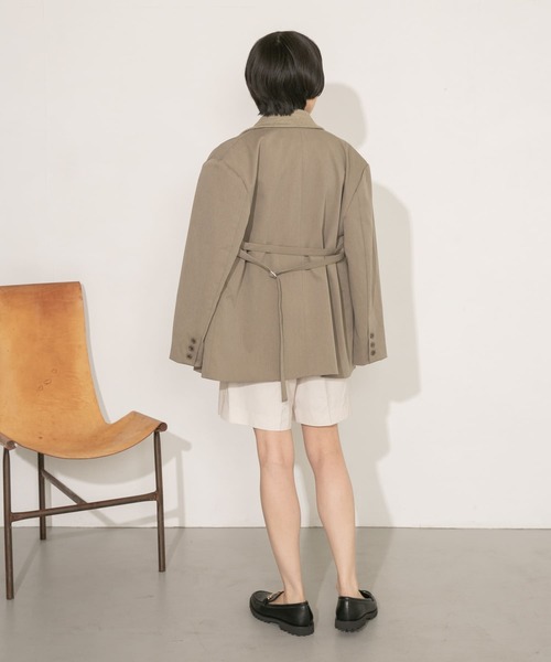 KBF（ケイビーエフ）の「ワンタックショートパンツ（その他パンツ・レディース・ライトベージュ/カーキ/グレー系その他/ブラック・ONE）」の6枚目の写真
