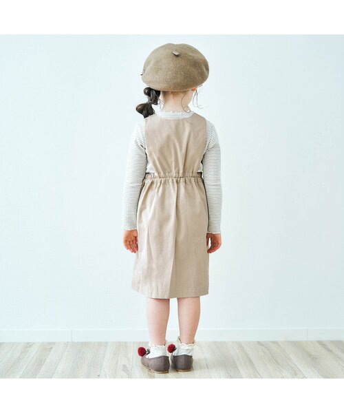 apres les cours(アプレレクール)の「スカラップジャンパースカート(ジャンパースカート・キッズ・ベージュ/チェック・110/120/130/90/140/100/80)」の5枚目の写真