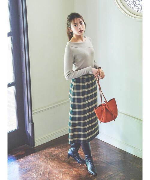 Te chichi（テチチ）の「アシメカラーニット（ニット/セーター・レディース・ブラック/モカ/グリーン/オフホワイト・ﾌﾘ-）」の8枚目の写真