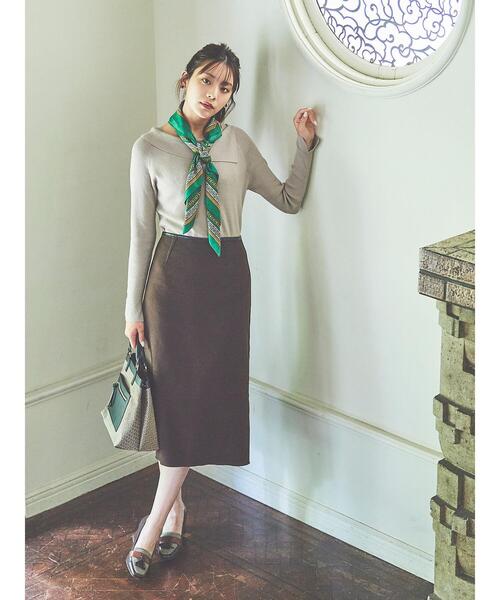 Te chichi（テチチ）の「アシメカラーニット（ニット/セーター・レディース・ブラック/モカ/グリーン/オフホワイト・ﾌﾘ-）」の9枚目の写真