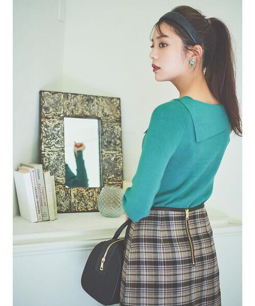 Te chichi（テチチ）の「アシメカラーニット（ニット/セーター・レディース・ブラック/モカ/グリーン/オフホワイト・ﾌﾘ-）」の11枚目の写真