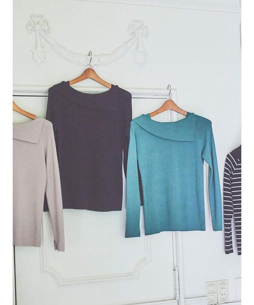 Te chichi（テチチ）の「アシメカラーニット（ニット/セーター・レディース・ブラック/モカ/グリーン/オフホワイト・ﾌﾘ-）」の12枚目の写真