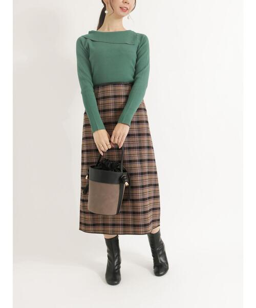 Te chichi（テチチ）の「アシメカラーニット（ニット/セーター・レディース・ブラック/モカ/グリーン/オフホワイト・ﾌﾘ-）」の18枚目の写真