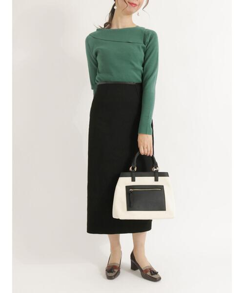 Te chichi（テチチ）の「アシメカラーニット（ニット/セーター・レディース・ブラック/モカ/グリーン/オフホワイト・ﾌﾘ-）」の19枚目の写真