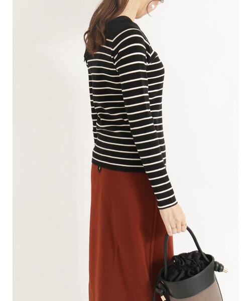 Te chichi（テチチ）の「アシメカラーニット（ニット/セーター・レディース・ブラック/モカ/グリーン/オフホワイト・ﾌﾘ-）」の21枚目の写真