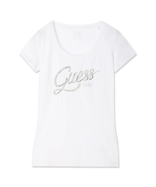 Guess(ゲス)の「Bryanna Logo Tee(Tシャツ/カットソー・レディース・ブラック/ホワイト・X-SMALL/SMALL/MEDIUM)」の1枚目の写真