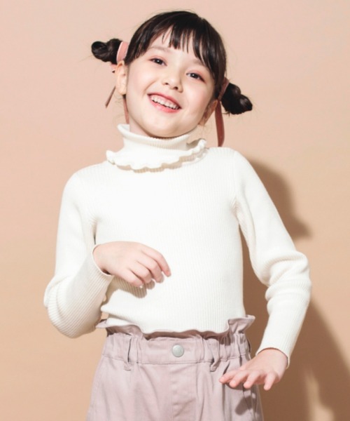 BRANSHES（ブランシェス）の「タートルネックリブニット（ニット/セーター・キッズ・その他/ブラック/ライム/アイボリー・160/150/100/110/140/130/120）」の2枚目の写真