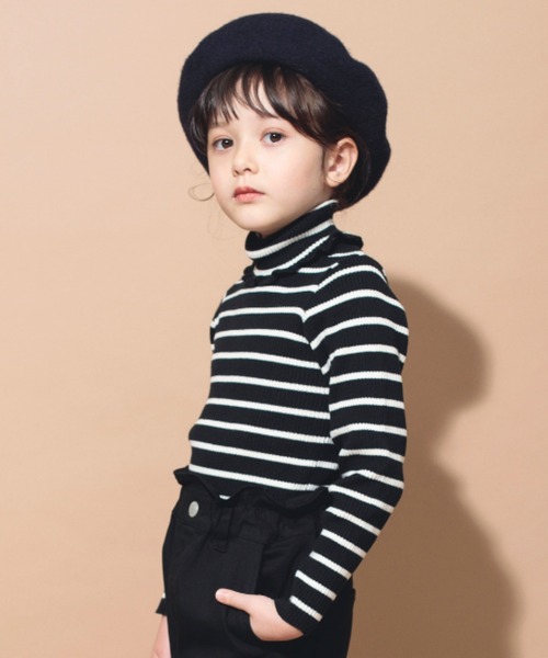 BRANSHES（ブランシェス）の「タートルネックリブニット（ニット/セーター・キッズ・その他/ブラック/ライム/アイボリー・160/150/100/110/140/130/120）」の4枚目の写真