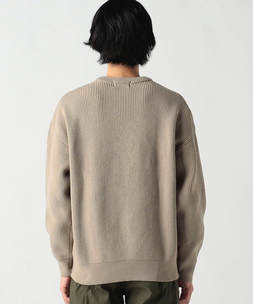 Grand PARK（グランドパーク）の「テクスチャードヤーン片畦クルーネックニット（ニット/セーター・メンズ・ブラウン/ベージュ/ライトグレー/ダークグリーン・LARGE/MEDIUM）」の6枚目の写真