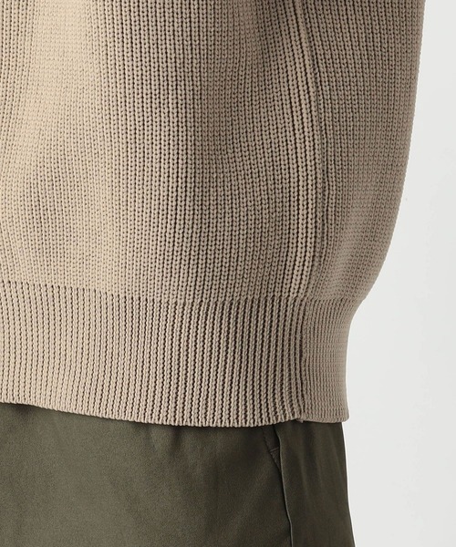 Grand PARK（グランドパーク）の「テクスチャードヤーン片畦クルーネックニット（ニット/セーター・メンズ・ブラウン/ベージュ/ライトグレー/ダークグリーン・LARGE/MEDIUM）」の10枚目の写真