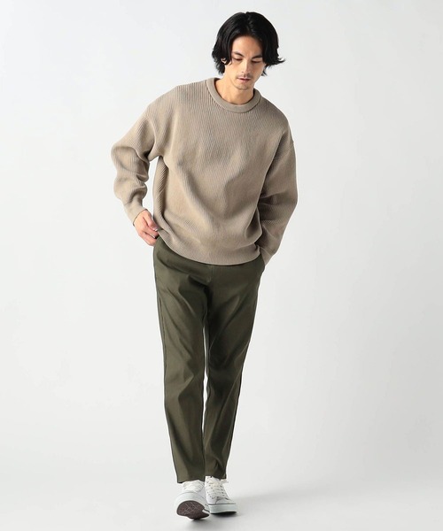 Grand PARK（グランドパーク）の「テクスチャードヤーン片畦クルーネックニット（ニット/セーター・メンズ・ブラウン/ベージュ/ライトグレー/ダークグリーン・LARGE/MEDIUM）」の15枚目の写真