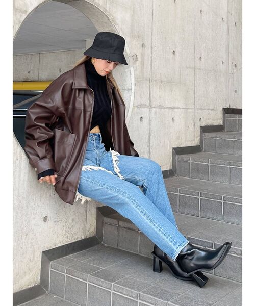 EVRIS（エヴリス）の「イレギュラーソールショートブーツ（ブーツ・レディース・ブラック/レッド/アイボリー・SMALL/MEDIUM/LARGE）」の15枚目の写真