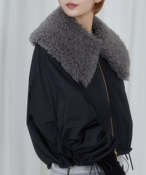 Firsthand（ファーストハンド）の「Firsthand/ファーストハンド Ecofur Collar Muffler / エコファーカラーマフラー / つけ襟（付け襟・レディース・ブラック/グレー/オフホワイト・ONE SIZE）」の15枚目の写真