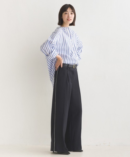 OMNES（オムネス）の「コットンブロードバンドカラー長袖シャツ（シャツ/ブラウス・レディース・ブルー系その他/ブルー/ホワイト/ブラック系その他/ベージュ/ピンク/ブルー系その他2/グレー系その他/ブラック系その他2/ベージュ系その他2/ベージュ系その他/ライトグレー/ベージュ系その他3/ライトブルー・FREE）」の15枚目の写真