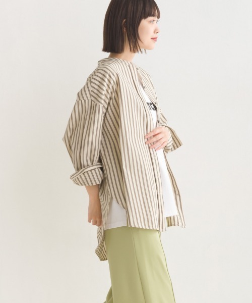 OMNES（オムネス）の「コットンブロードバンドカラー長袖シャツ（シャツ/ブラウス・レディース・ブルー系その他/ブルー/ホワイト/ブラック系その他/ベージュ/ピンク/ブルー系その他2/グレー系その他/ブラック系その他2/ベージュ系その他2/ベージュ系その他/ライトグレー/ベージュ系その他3/ライトブルー・FREE）」の20枚目の写真