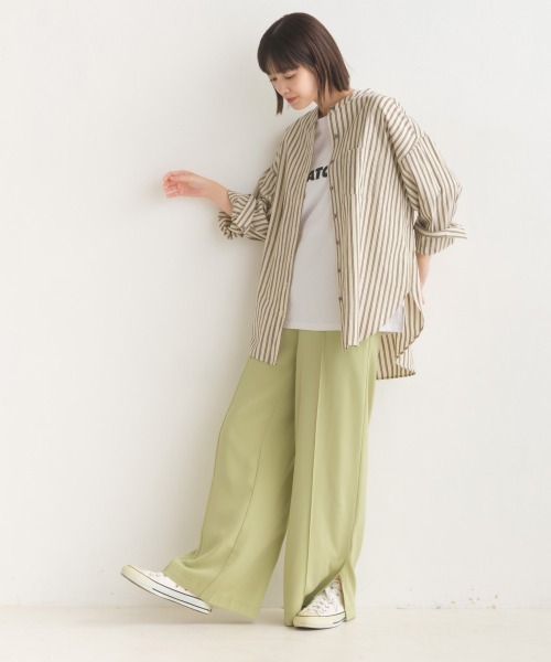 OMNES（オムネス）の「コットンブロードバンドカラー長袖シャツ（シャツ/ブラウス・レディース・ブルー系その他/ブルー/ホワイト/ブラック系その他/ベージュ/ピンク/ブルー系その他2/グレー系その他/ブラック系その他2/ベージュ系その他2/ベージュ系その他/ライトグレー/ベージュ系その他3/ライトブルー・FREE）」の22枚目の写真