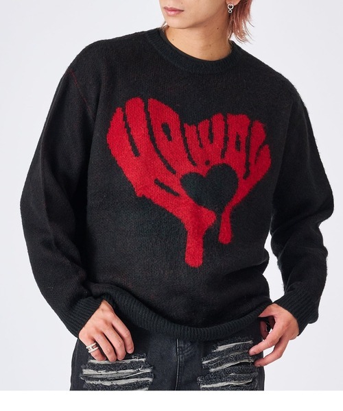 RE730（アールイーセブンサーティー）の「RE730 モヘアタッチクルーネックニット　ビッグシルエット（ニット/セーター・メンズ・グレー/ブルー/ピンク/ベージュ系その他/オレンジ/ベージュ/ブラック/グレー系その他2/グレー系その他3/グレー系その他4/グレー系その他5/ブラック系その他3/ブラック系その他5/ベージュ系その他2/ブラック系その他4/グレー系2/グレー系3/ブラック系2/ブラック系3/ブラック系5/ブラック系4/グレー系1/ベージュ系その他3/ベージュ系その他4/ブラック系1/ネイビー/ミント/ホワイト系1/ホワイト/グレー系5/グレー系4/ブラック系7/ブラック系6・MEDIUM/LARGE/X-LARGE）」の12枚目の写真