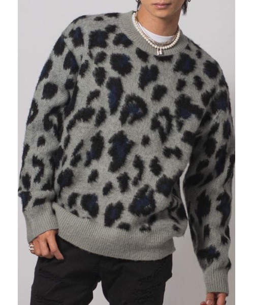 RE730（アールイーセブンサーティー）の「RE730 モヘアタッチクルーネックニット　ビッグシルエット（ニット/セーター・メンズ・グレー/ブルー/ピンク/ベージュ系その他/オレンジ/ベージュ/ブラック/グレー系その他2/グレー系その他3/グレー系その他4/グレー系その他5/ブラック系その他3/ブラック系その他5/ベージュ系その他2/ブラック系その他4/グレー系2/グレー系3/ブラック系2/ブラック系3/ブラック系5/ブラック系4/グレー系1/ベージュ系その他3/ベージュ系その他4/ブラック系1/ネイビー/ミント/ホワイト系1/ホワイト/グレー系5/グレー系4/ブラック系7/ブラック系6・MEDIUM/LARGE/X-LARGE）」の14枚目の写真