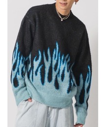 RE730 | RE730 モヘアタッチクルーネックニット　ビッグシルエット(ニット/セーター)