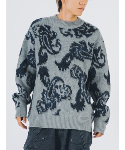 【セール】RE730 モヘアタッチクルーネックニット ビッグシルエット（ニット/セーター）｜RE730（アールイーセブンサーティー）