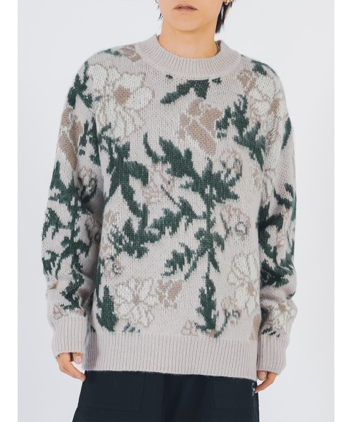 【セール】RE730 モヘアタッチクルーネックニット ビッグシルエット（ニット/セーター）｜RE730（アールイーセブンサーティー）