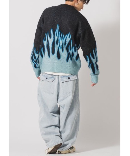 【セール】RE730 モヘアタッチクルーネックニット ビッグシルエット（ニット/セーター）｜RE730（アールイーセブンサーティー）