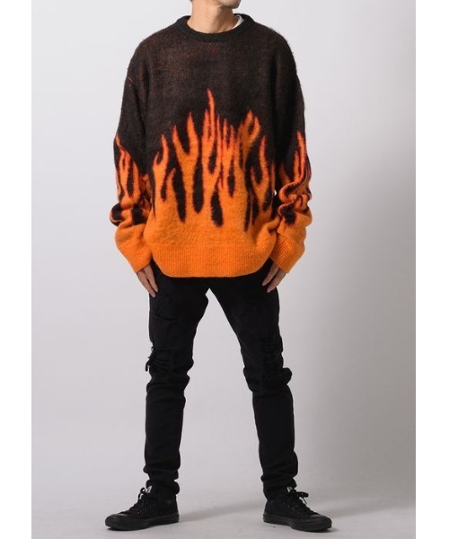 【セール】RE730 モヘアタッチクルーネックニット ビッグシルエット（ニット/セーター）｜RE730（アールイーセブンサーティー）