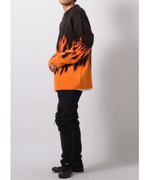 【セール】RE730 モヘアタッチクルーネックニット ビッグシルエット（ニット/セーター）｜RE730（アールイーセブンサーティー）