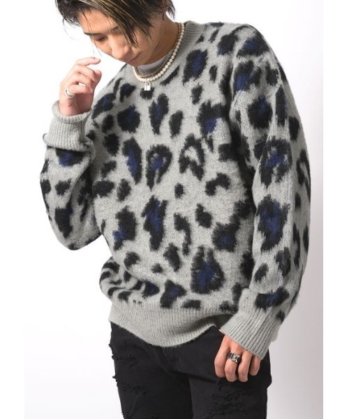 【セール】RE730 モヘアタッチクルーネックニット ビッグシルエット（ニット/セーター）｜RE730（アールイーセブンサーティー）