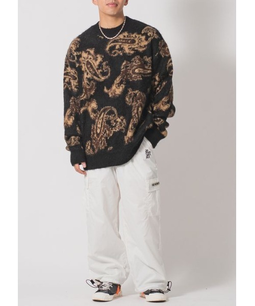 【セール】RE730 モヘアタッチクルーネックニット ビッグシルエット（ニット/セーター）｜RE730（アールイーセブンサーティー）