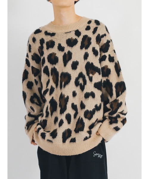 【セール】RE730 モヘアタッチクルーネックニット ビッグシルエット（ニット/セーター）｜RE730（アールイーセブンサーティー）