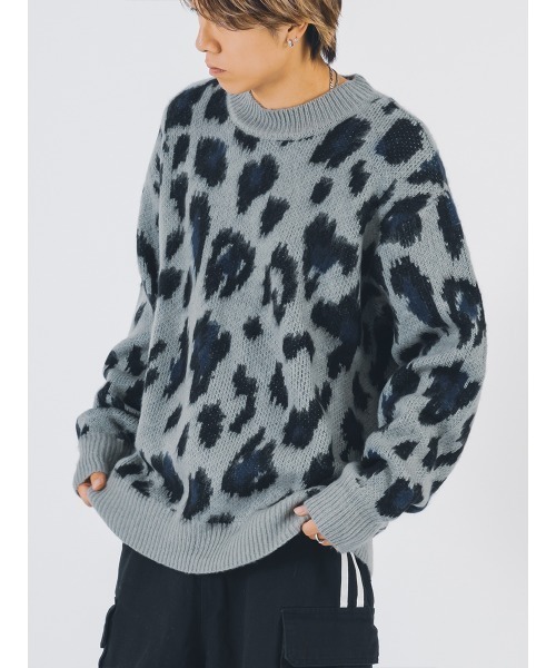 【セール】RE730 モヘアタッチクルーネックニット ビッグシルエット（ニット/セーター）｜RE730（アールイーセブンサーティー）