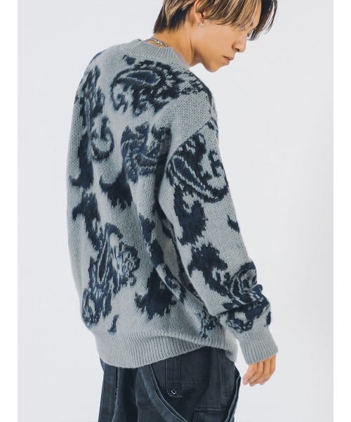 【セール】RE730 モヘアタッチクルーネックニット ビッグシルエット（ニット/セーター）｜RE730（アールイーセブンサーティー）