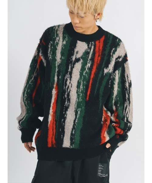 【セール】RE730 モヘアタッチクルーネックニット ビッグシルエット（ニット/セーター）｜RE730（アールイーセブンサーティー）