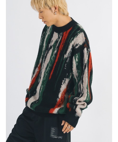 【セール】RE730 モヘアタッチクルーネックニット ビッグシルエット（ニット/セーター）｜RE730（アールイーセブンサーティー）